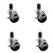 Service Caster 3.5'' SS Phenolic Swivel 1-5/8'' Expanding Stem Caster Set with Brake, 4PK SCC-SSEX20S3514-PHS-TLB-158-4 - alternate 1